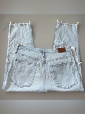 Madewell High Rise Slim Crop Boyjean Womens Jeans Size 30 Light Wash Distressed